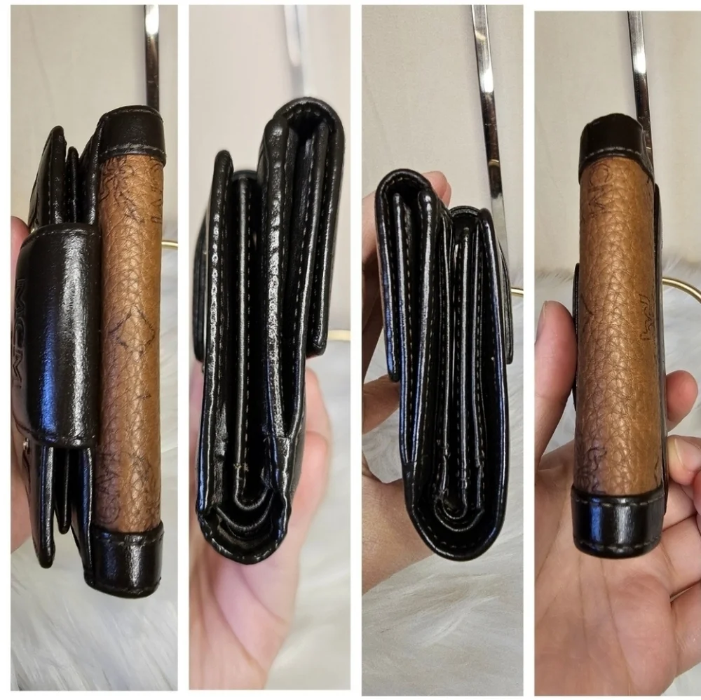 🤎▪️MCM▪️ brown cognac small compact wallet